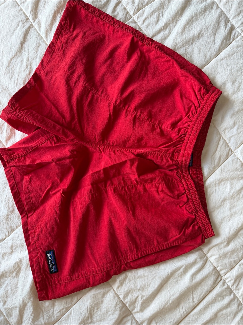 Patagonia Women's Bright Red Elastic-Waist Athletic Shorts